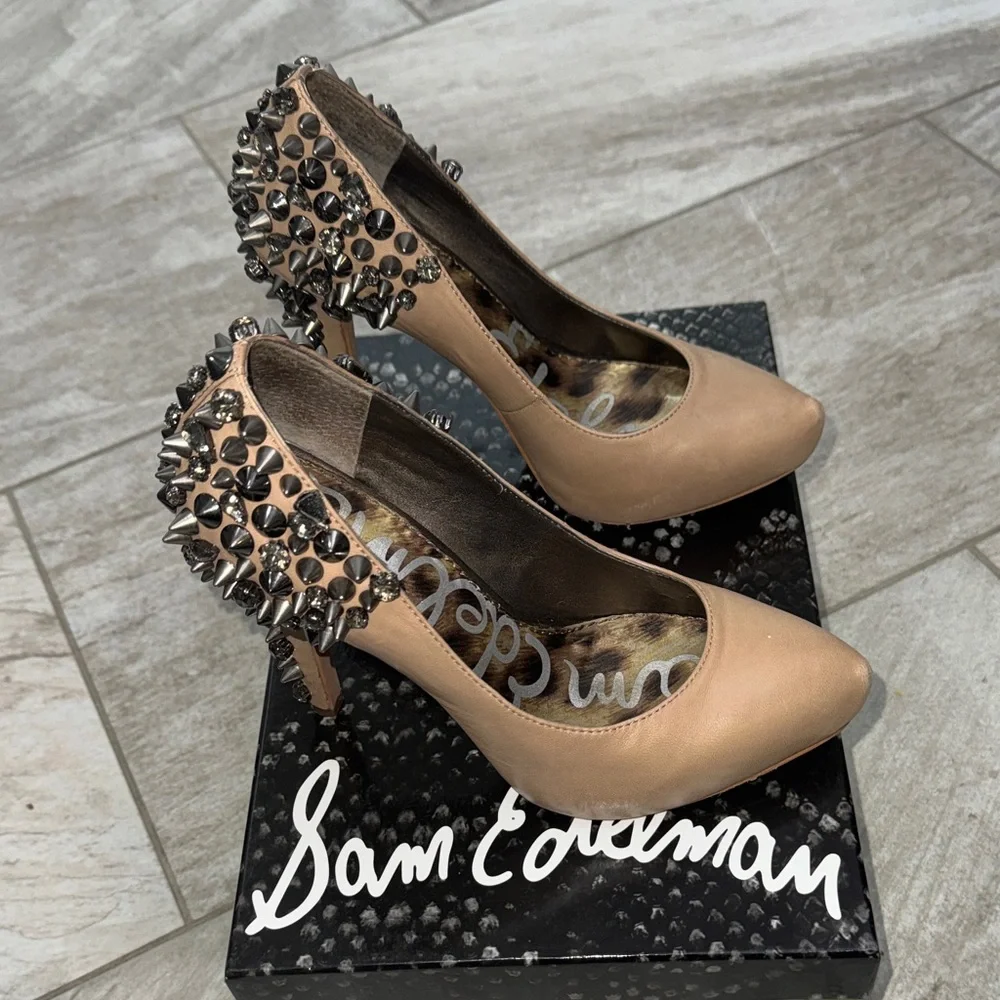 Size 6- Roza Nude- Spike Heels- Sam Edelman - Picture 6 of 10